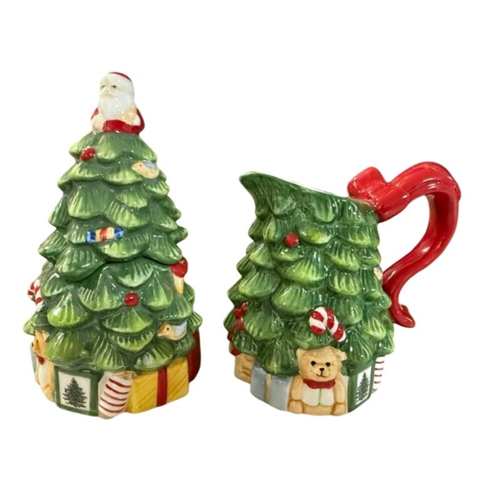 Spode Christmas Tree 250th Anniversary Sugar & Creamer Set Holiday
